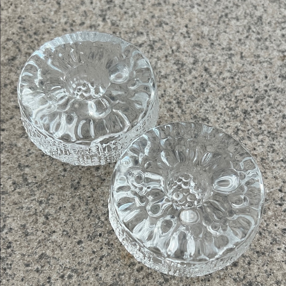 Tapio Wirkkala “Ultima” Clear Glass Candle Holders